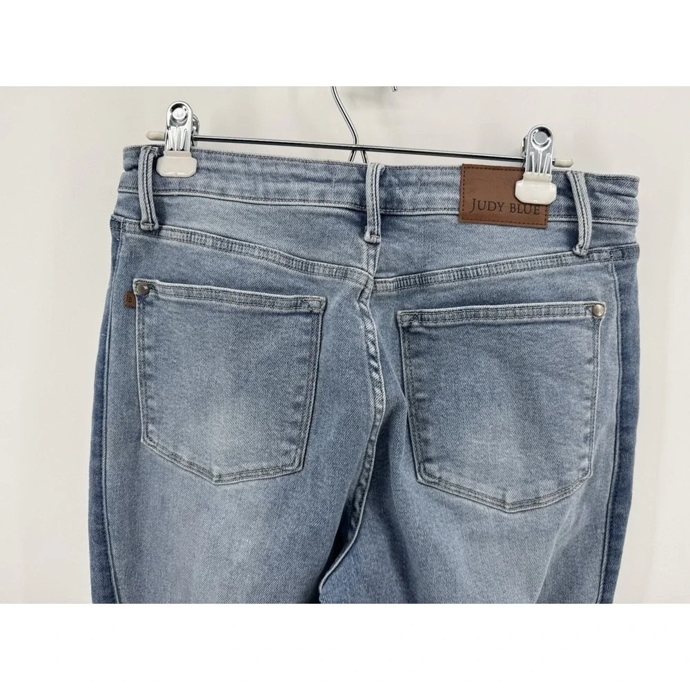 Judy Blue High Rise Vintage Wash Side Panel Detail Slim Fit  Sz 11/30‎ Fray Hem